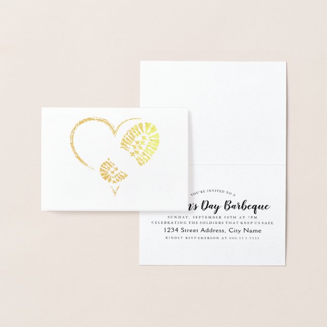 bootstomp heart gold foil card (Display)