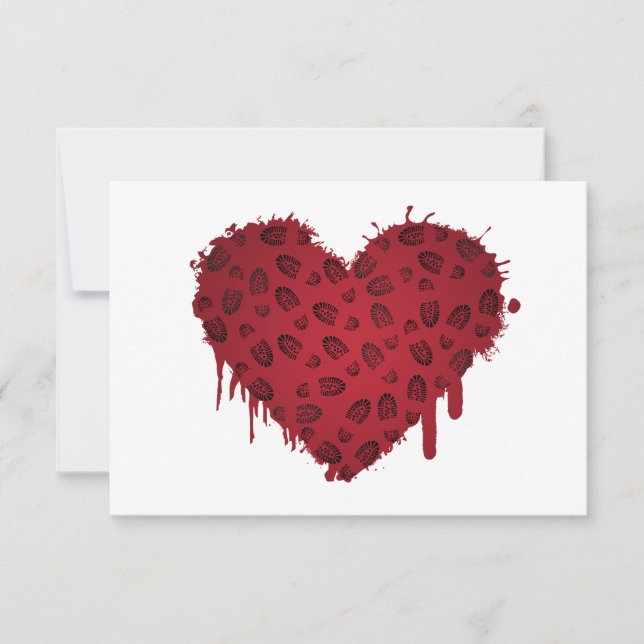 bootstomp heart invitation (Front)