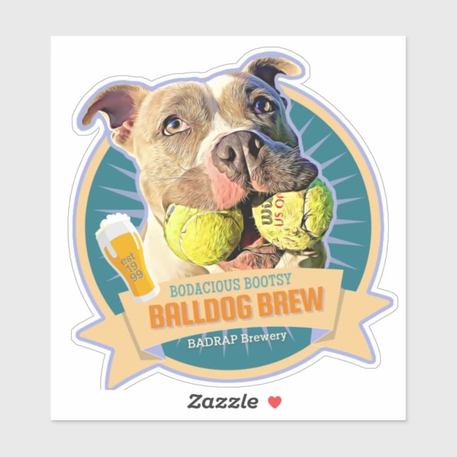 Bootsy Balldog Beer Label Sticker (Sheet)