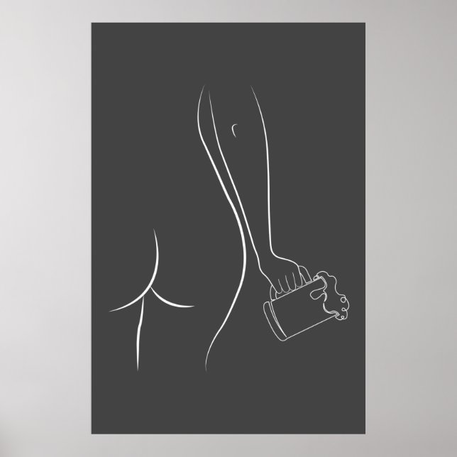 Booty and beer oclock - Charcoal Poster (Front)