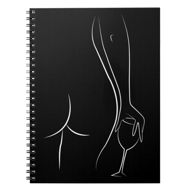 Booty and wine oclock - B&W Notebook (Front)