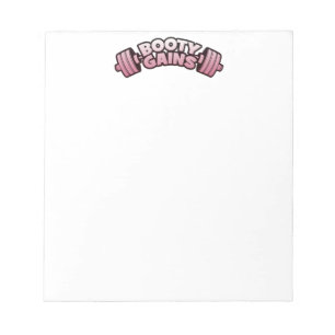 Booty Gains - Women's Novelty Motivational Workout Notepad