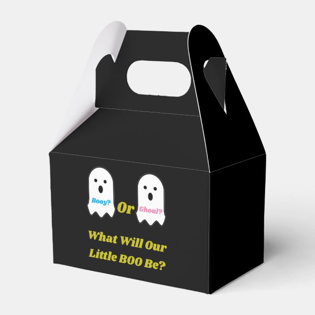 Booy or Ghoul Halloween Ghost Gender Reveal Favour Box (Front Side)