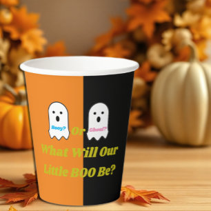 Booy or Ghoul Halloween Ghost Gender Reveal Paper Cups
