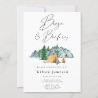 Booze and Bonfires Bachelorette Camping Invitation