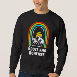 Booze And Bonfires Camping Beer  Camper Drinker Hi Sweatshirt