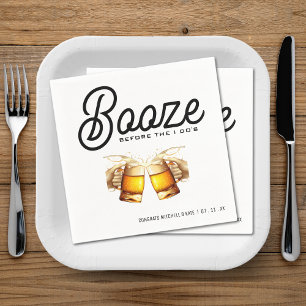 Booze Before I Do's Bachelor Bachelorette Party Napkin