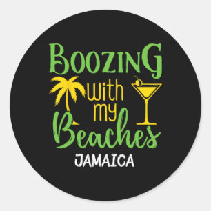 Boozing With My Beaches Bachelorette Girls Trip Ja Classic Round Sticker