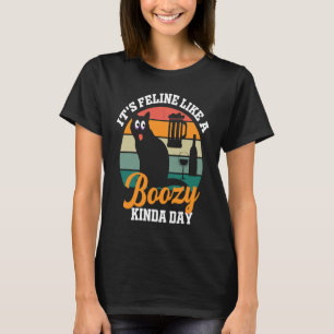 boozy cat for cat owners moms beer wine T-Shirt