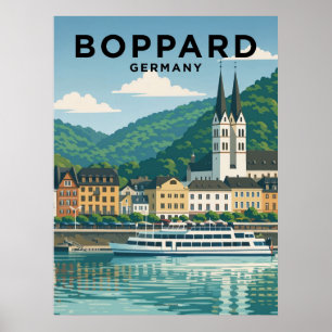 Boppard Germany Vintage Travel  Poster
