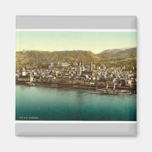 Boppard, the Rhine, Germany rare Photochrom Magnet
