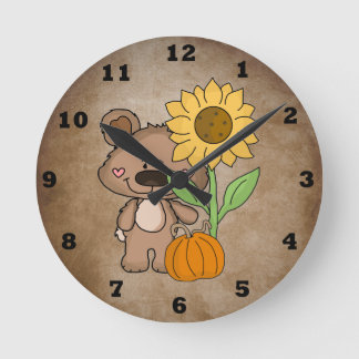 Boppy Bear Autumn Wall Clock