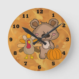 Boppy Bear Thanksgiving Clock