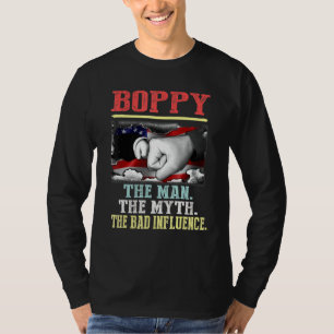 Boppy The Man Myth Bad Influence Vintage American  T-Shirt