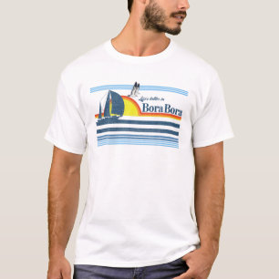 Bora Bora - Beach Retro 70S 80S Island Sailing Boa T-Shirt