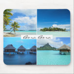 Bora Bora beaches collage photo Mouse Pad<br><div class="desc">Mousepad with a travel photo collage of various landscapes with beaches on the tropical,  Pacific island Bora Bora near Tahiti in French Polynesia with the text 'Bora Bora'.</div>
