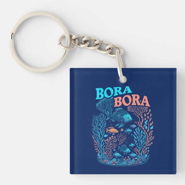 Bora Bora Coral Reef Key Ring (Front)