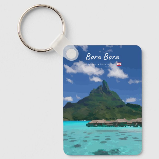 Bora Bora, French Polynesia - Beach Resort Classic Key Ring (Front)