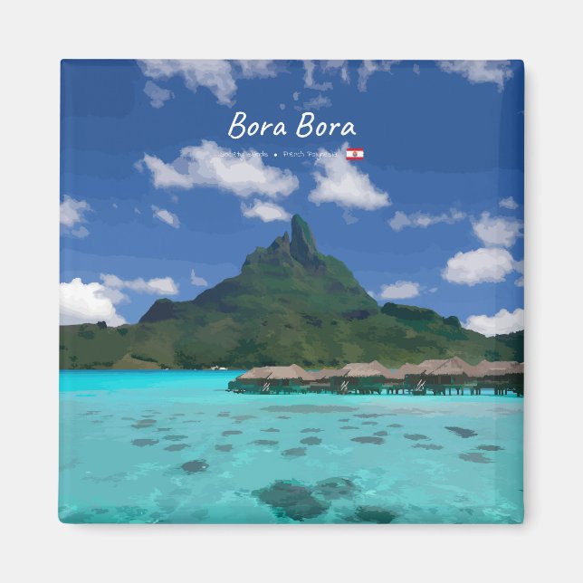 Bora Bora, French Polynesia - Beach Resort Magnet (Front)