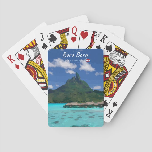Bora Bora, French Polynesia - Beach Resort Playing Cards (Back)
