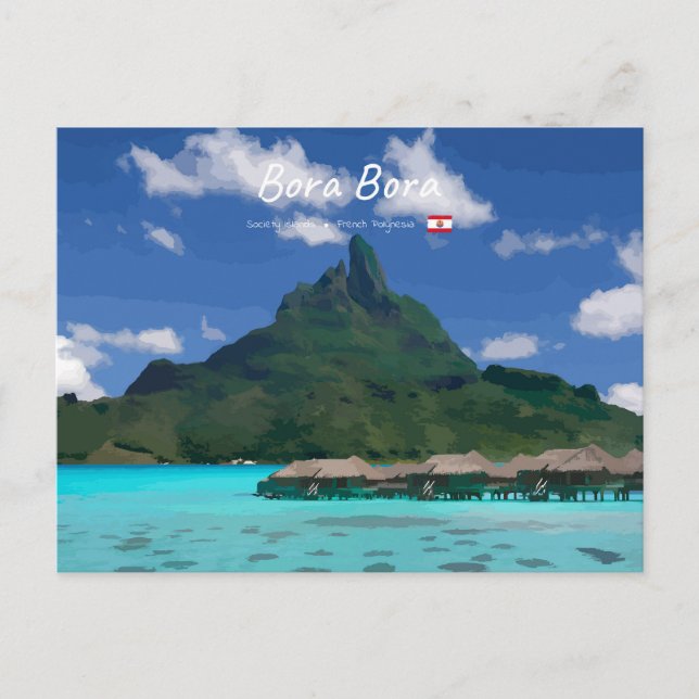 Bora Bora, French Polynesia - Beach Resort Postcard (Front)