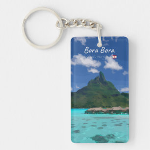 Bora Bora, French Polynesia - Beach Resort Slim Key Ring