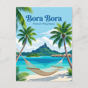Bora Bora, French Polynesia, hammock Postcard