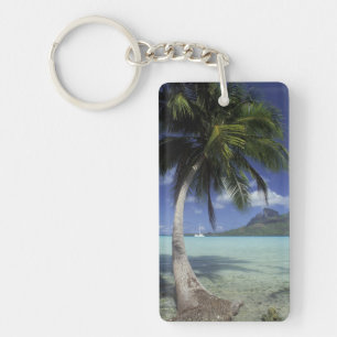 Bora Bora, French Polynesia Mt. Otemanu seen Key Ring