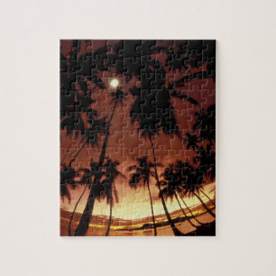 Bora Bora, French Polynesia Sunset shot through Jigsaw Puzzle
