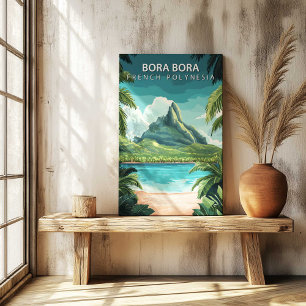 Bora Bora French Polynesia Travel Poster Canvas