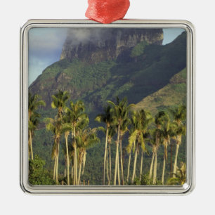 Bora Bora, French Polynesia Waterfront scene and Metal Tree Decoration