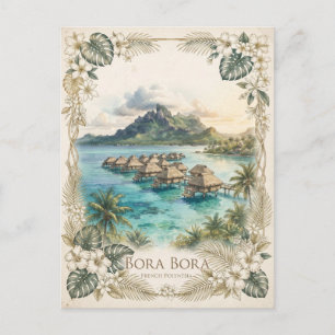Bora Bora, French Polynesia with Bungalows Postcard