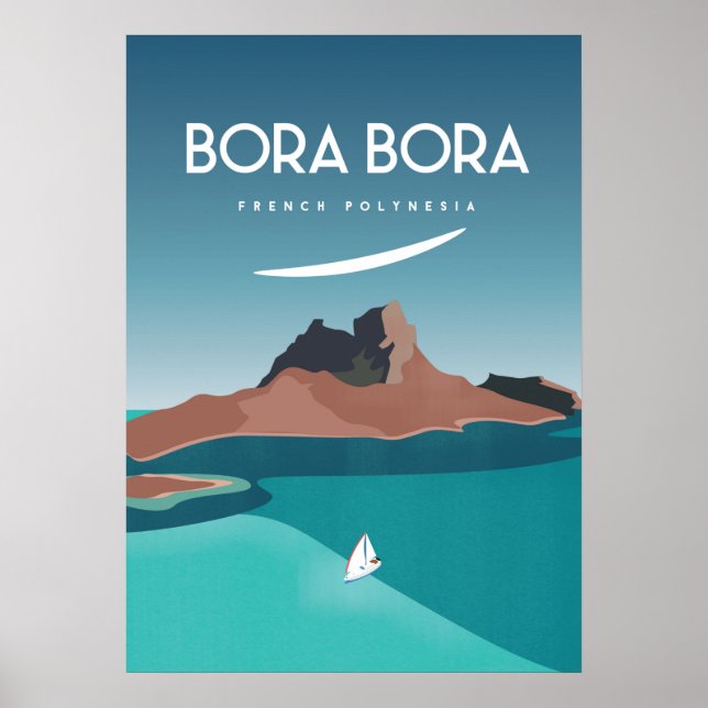 Bora bora  island vintage travel poster (Front)