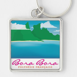 Bora bora landscape key ring