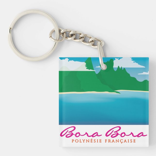 Bora bora landscape key ring (Front)