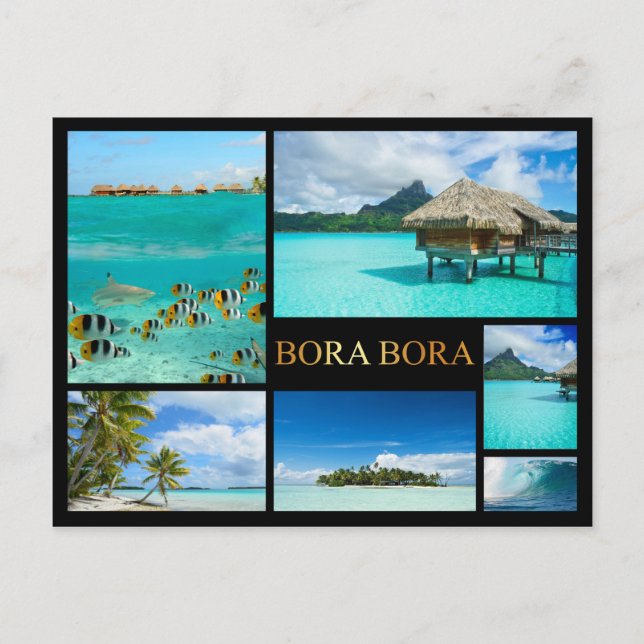 Bora Bora luxury collage postcard (Front)