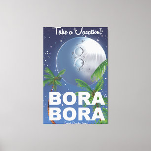 Bora Bora Moon Travel poster Canvas Print