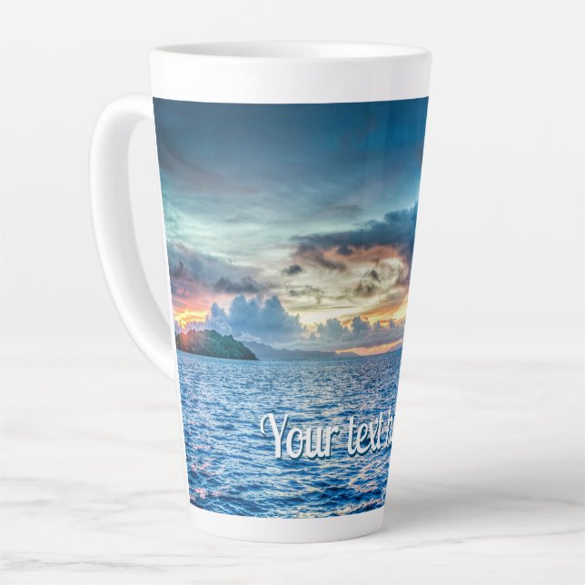 Bora Bora Ocean View Photograph  Latte Mug (Left Angle)