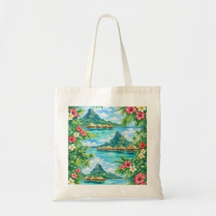 Bora Bora Overwater Bungalow Tropical Tote Bag