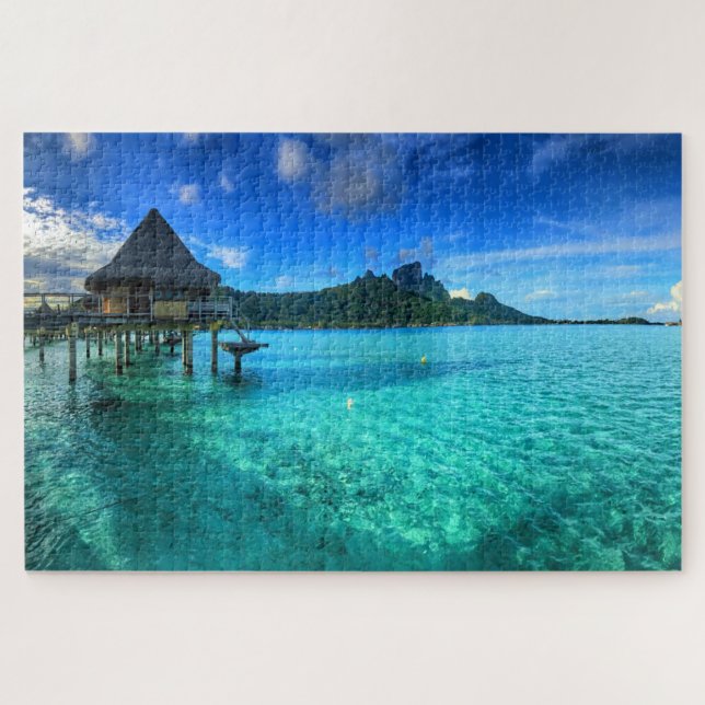 Bora Bora Paradise, Overwater Bungalow Dreams Jigsaw Puzzle (Horizontal)