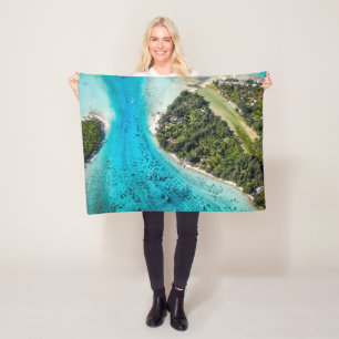 Bora Bora - Pathway To The Ocean Fleece Blanket