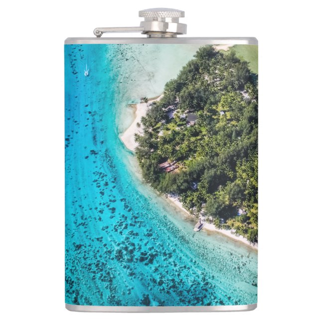 Bora Bora - Pathway To The Ocean Hip Flask (Front)