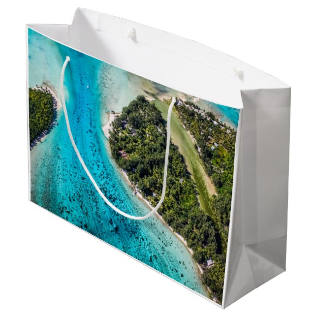 Bora Bora - Pathway To The Ocean Large Gift Bag (Back Angled)