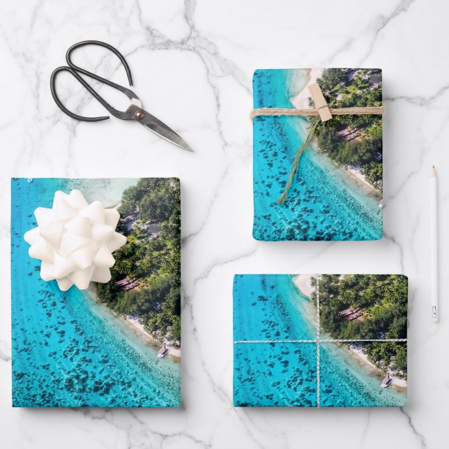 Bora Bora - Pathway To The Ocean Wrapping Paper Sheet (Front)