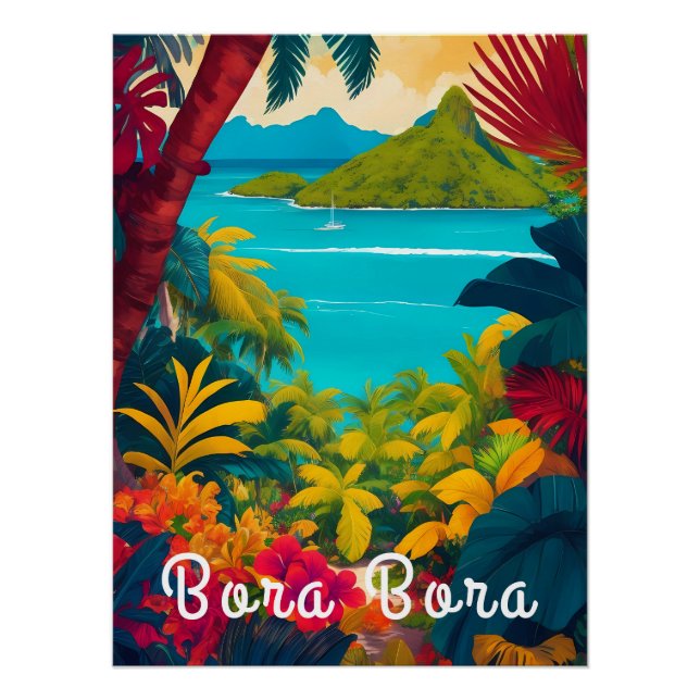 Bora Bora Polynesia Travel Poster (Front)