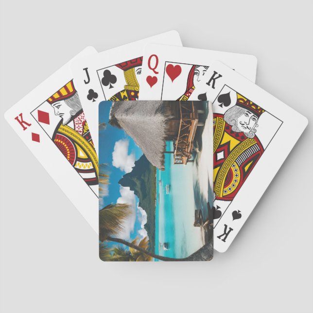 Bora Bora Postcard (2) Playing Cards (Back)