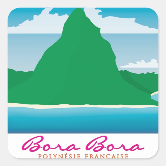 Bora Bora Square Sticker (Front)