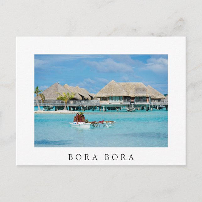 Bora Bora style breakfast service in canoe Postcard (Front)
