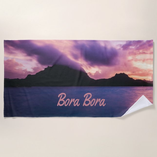 Bora Bora Suset Island Beach Beach Towel (Front)