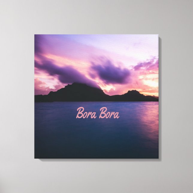 Bora Bora Suset Island Beach Canvas Print (Front)